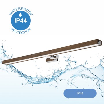Brilagi - LED Kúpeľňové osvetlenie zrkadla WOODY MIRROR LED/15W/230V 90 cm IP44 dub orech/lesklý chróm
