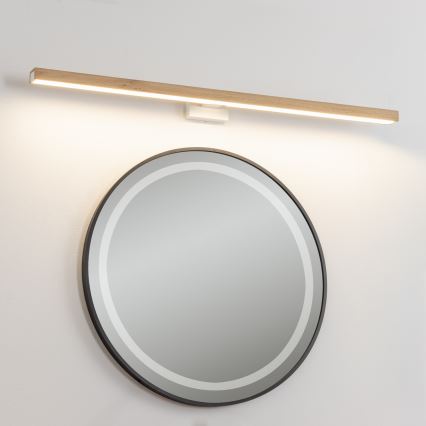 Brilagi - LED Kúpeľňové osvetlenie zrkadla WOODY MIRROR LED/15W/230V 90 cm IP44 dub/biela