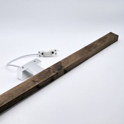 Brilagi - LED Kúpeľňové osvetlenie zrkadla WOODY MIRROR LED/15W/230V 90 cm IP44 dub orech/lesklý chróm