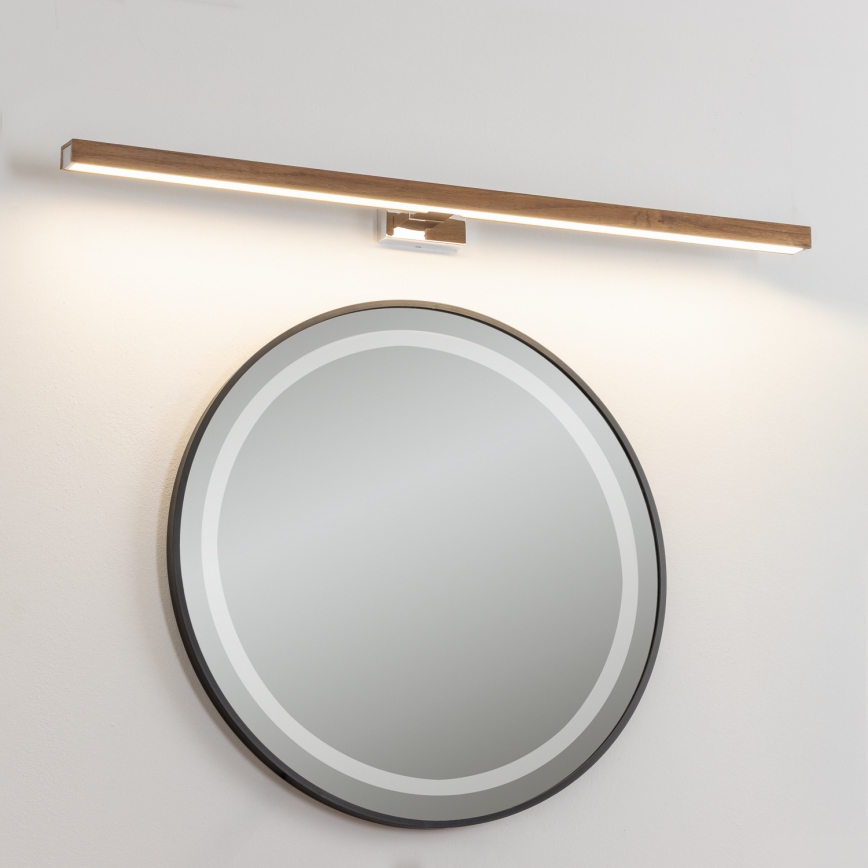 Brilagi - LED Kúpeľňové osvetlenie zrkadla WOODY MIRROR LED/15W/230V 90 cm IP44 dub čerešňa/lesklý chróm