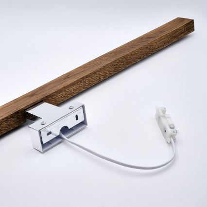 Brilagi - LED Kúpeľňové osvetlenie zrkadla WOODY MIRROR LED/15W/230V 90 cm IP44 dub čerešňa/lesklý chróm