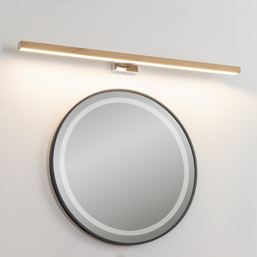 Brilagi - LED Kúpeľňové osvetlenie zrkadla WOODY MIRROR LED/15W/230V 90 cm IP44 dub/lesklý chróm