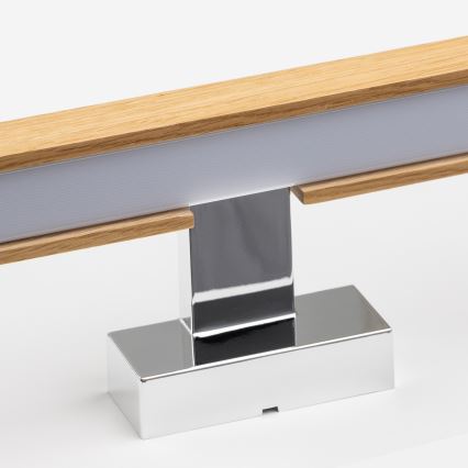 Brilagi - LED Kúpeľňové osvetlenie zrkadla WOODY MIRROR LED/15W/230V 90 cm IP44 dub/lesklý chróm