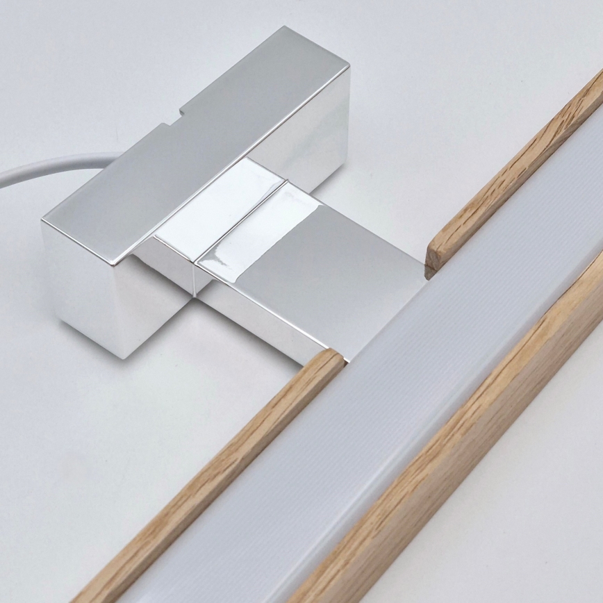 Brilagi - LED Kúpeľňové osvetlenie zrkadla WOODY MIRROR LED/15W/230V 90 cm IP44 dub/lesklý chróm