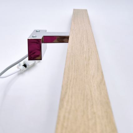 Brilagi - LED Kúpeľňové osvetlenie zrkadla WOODY MIRROR LED/15W/230V 90 cm IP44 dub/lesklý chróm