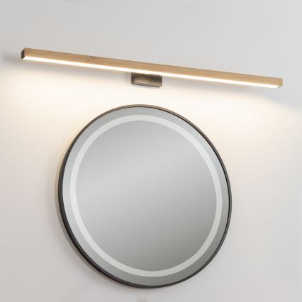 Brilagi - LED Kúpeľňové osvetlenie zrkadla WOODY MIRROR LED/15W/230V 90 cm IP44 dub/čierna