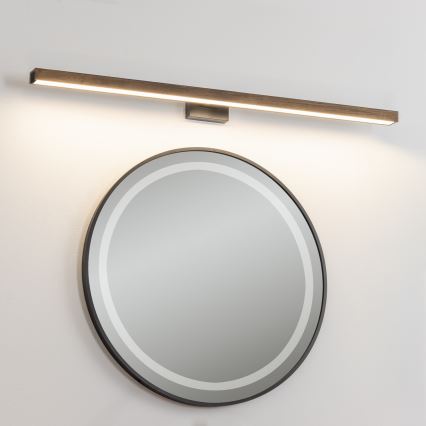 Brilagi - LED Kúpeľňové osvetlenie zrkadla WOODY MIRROR LED/15W/230V 90 cm IP44 dub orech/čierna