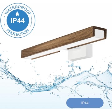 Brilagi - LED Kúpeľňové osvetlenie zrkadla WOODY MIRROR LED/8W/230V 40 cm IP44 dub orech/biela