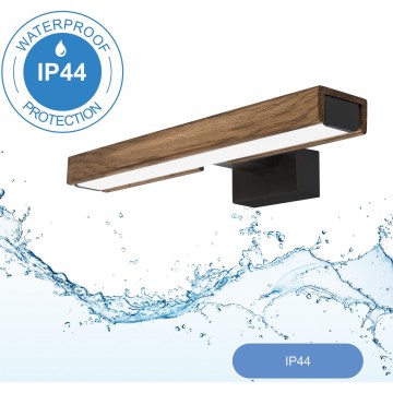 Brilagi - LED Kúpeľňové osvetlenie zrkadla WOODY MIRROR LED/8W/230V 40 cm IP44 dub orech/čierna