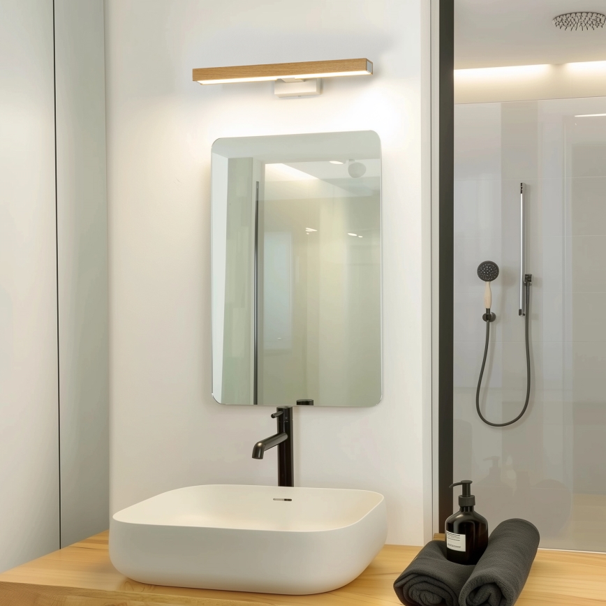 Brilagi - LED Kúpeľňové osvetlenie zrkadla WOODY MIRROR LED/8W/230V 40 cm IP44 dub/biela