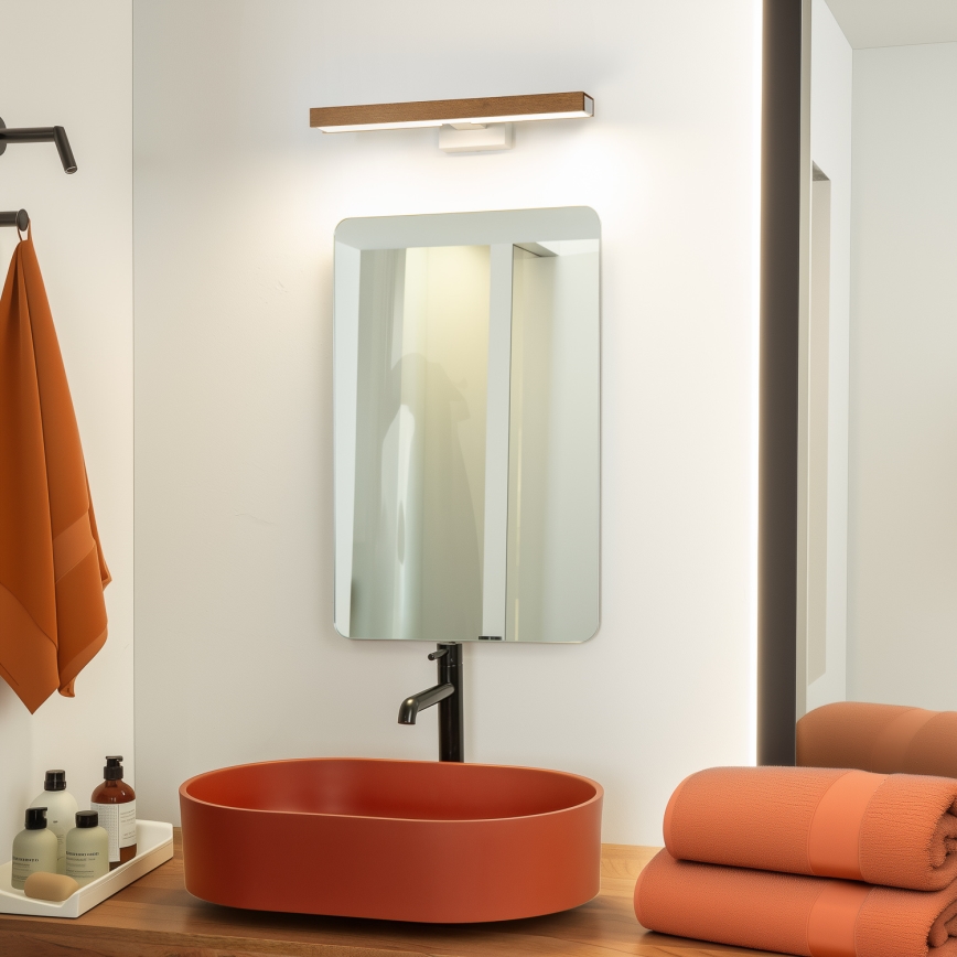Brilagi - LED Kúpeľňové osvetlenie zrkadla WOODY MIRROR LED/8W/230V 40 cm IP44 dub čerešňa/biela