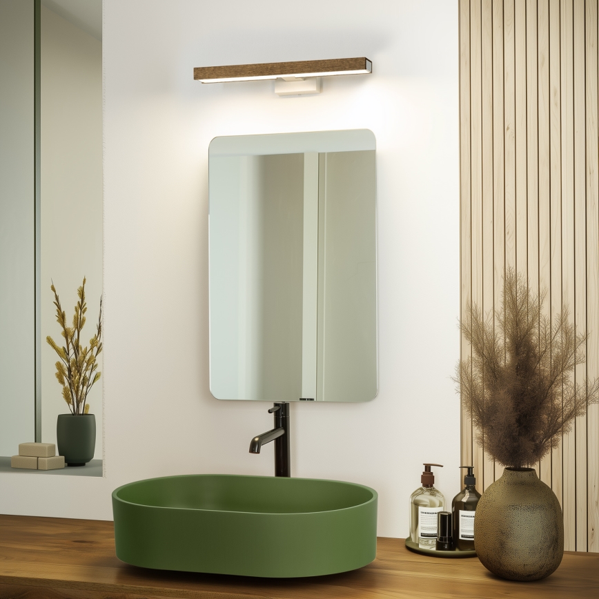 Brilagi - LED Kúpeľňové osvetlenie zrkadla WOODY MIRROR LED/8W/230V 40 cm IP44 dub orech/biela