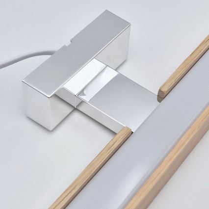 Brilagi - LED Kúpeľňové osvetlenie zrkadla WOODY MIRROR LED/8W/230V 40 cm IP44 dub/lesklý chróm