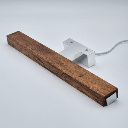 Brilagi - LED Kúpeľňové osvetlenie zrkadla WOODY MIRROR LED/8W/230V 40 cm IP44 dub čerešňa/lesklý chróm