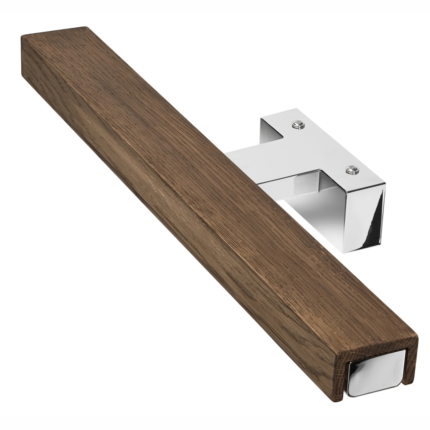 Brilagi - LED Kúpeľňové osvetlenie zrkadla WOODY MIRROR LED/8W/230V 40 cm IP44 dub orech/lesklý chróm
