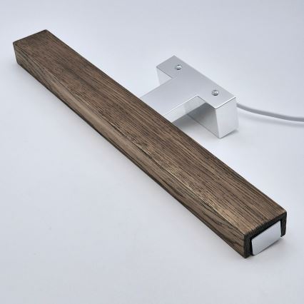 Brilagi - LED Kúpeľňové osvetlenie zrkadla WOODY MIRROR LED/8W/230V 40 cm IP44 dub orech/lesklý chróm