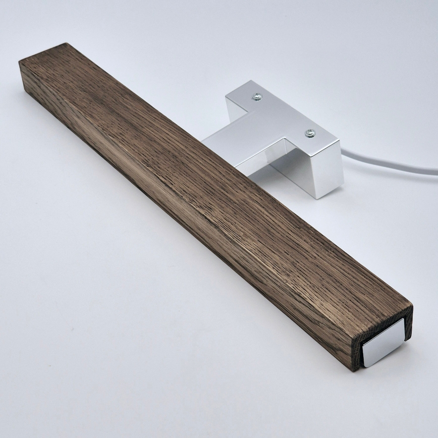 Brilagi - LED Kúpeľňové osvetlenie zrkadla WOODY MIRROR LED/8W/230V 40 cm IP44 dub orech/lesklý chróm