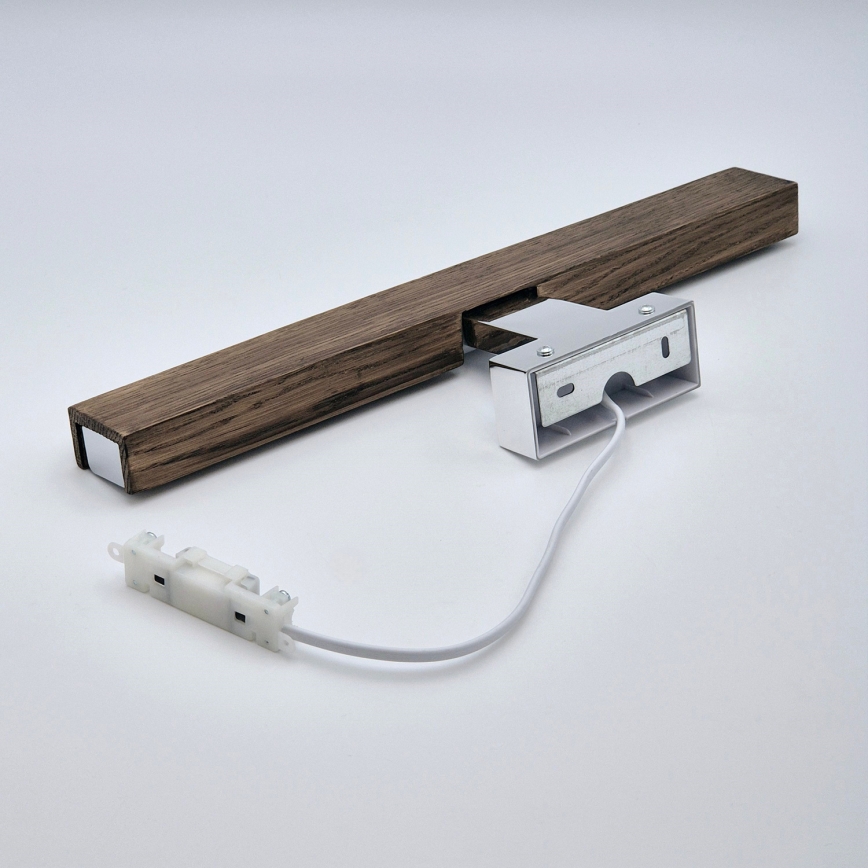 Brilagi - LED Kúpeľňové osvetlenie zrkadla WOODY MIRROR LED/8W/230V 40 cm IP44 dub orech/lesklý chróm