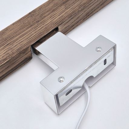 Brilagi - LED Kúpeľňové osvetlenie zrkadla WOODY MIRROR LED/8W/230V 40 cm IP44 dub orech/lesklý chróm