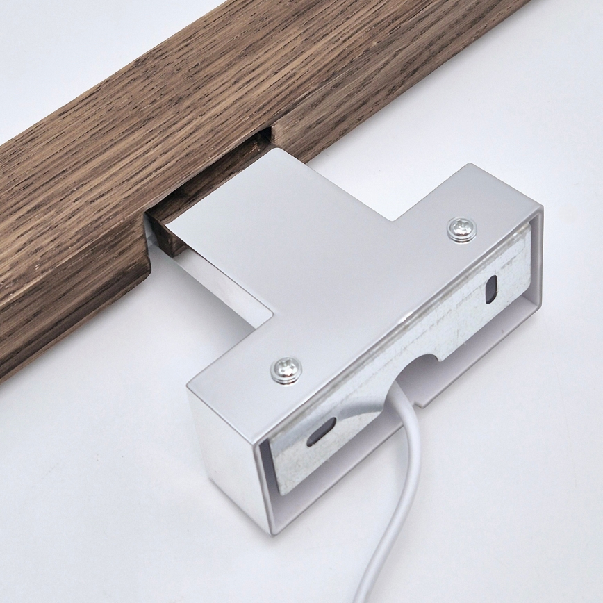 Brilagi - LED Kúpeľňové osvetlenie zrkadla WOODY MIRROR LED/8W/230V 40 cm IP44 dub orech/lesklý chróm