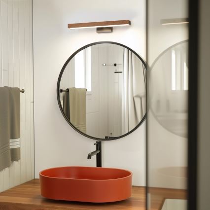Brilagi - LED Kúpeľňové osvetlenie zrkadla WOODY MIRROR LED/8W/230V 40 cm IP44 dub čerešňa/čierna