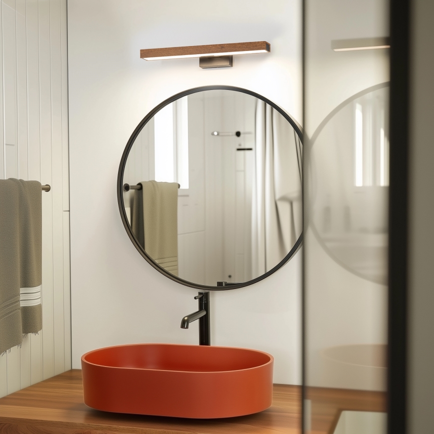 Brilagi - LED Kúpeľňové osvetlenie zrkadla WOODY MIRROR LED/8W/230V 40 cm IP44 dub čerešňa/čierna
