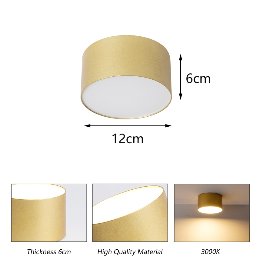 BRILAGI - LED Kúpeľňové stropné svietidlo FORIS LED/14W/230V priemer 12 cm zlaté IP44