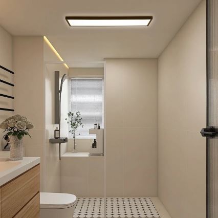Brilagi - LED Kúpeľňové stropné svietidlo FRAME LED/50W/230V 120x30 cm IP44 čierna