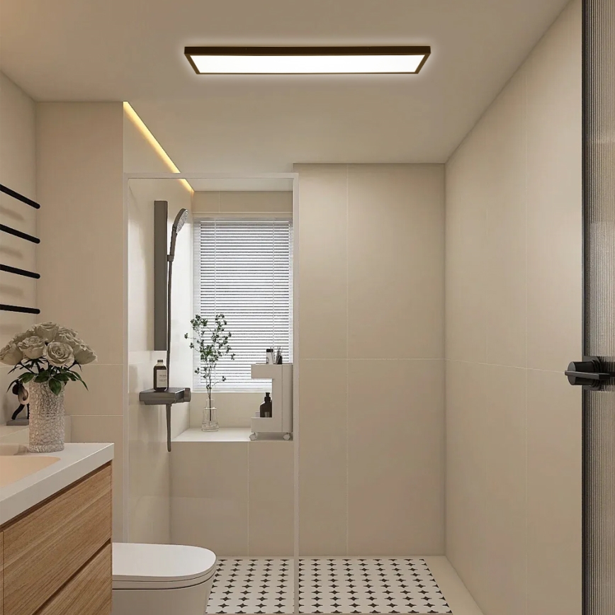 Brilagi - LED Kúpeľňové stropné svietidlo FRAME LED/50W/230V 120x30 cm IP44 čierna