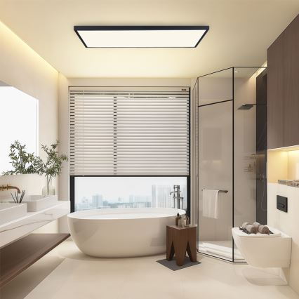 Brilagi - LED kúpeľňové stropné svietidlo FRAME LED/96W/230V 120x60 cm 3000/4000/6000K IP44 čierna