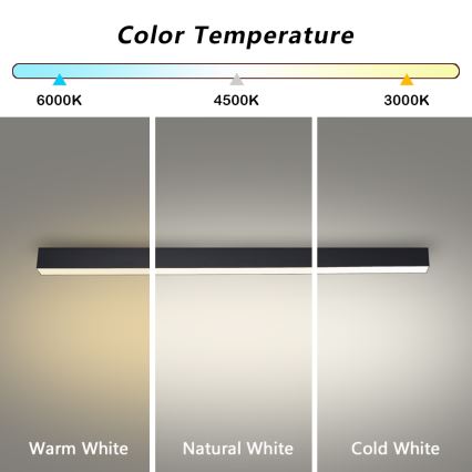 Brilagi - LED kúpeľňové stropné svietidlo SLEEKLINE LED/40W/230V 3000/4500/6000K čierna IP44