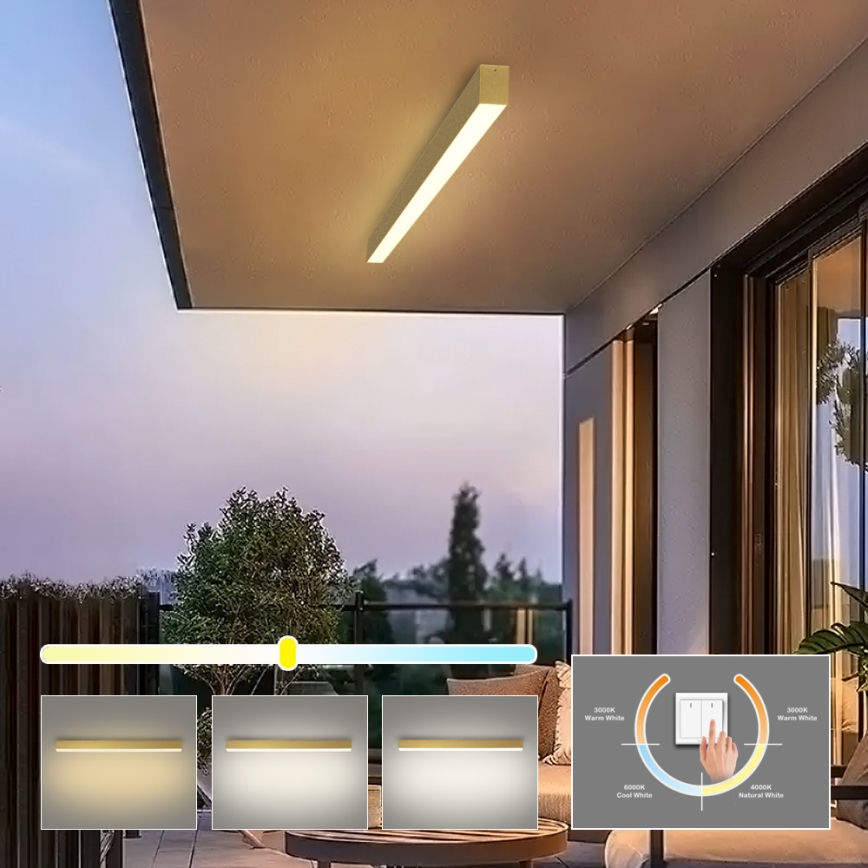 Brilagi - LED Kúpeľňové stropné svietidlo SLEEKLINE LED/40W/230V 3000/4500/6000K zlaté IP44