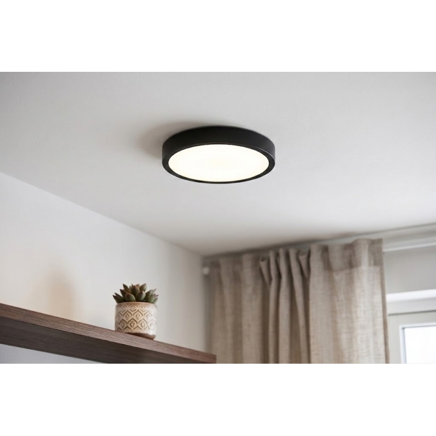 BRILAGI - LED kúpeľňové stropné svietidlo so senzorom ZENNA LED/12W/230V pr. 25 cm IP44 čierna + diaľkové ovládanie