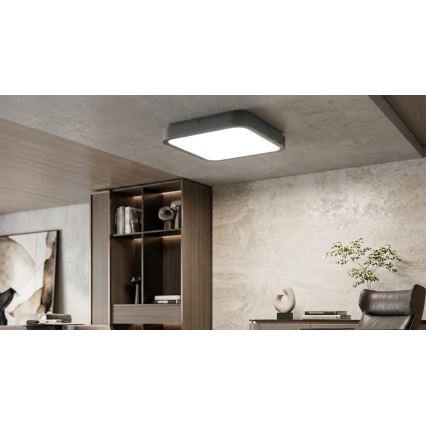 BRILAGI - LED kúpeľňové stropné svietidlo so senzorom ZENNA LED/18W/230V 28,5x28,5 cm IP44 antracit + diaľkové ovládanie