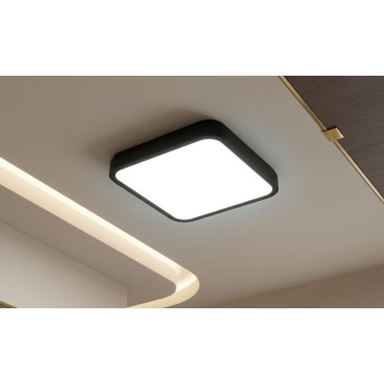 BRILAGI - LED kúpeľňové stropné svietidlo so senzorom ZENNA LED/18W/230V 28,5x28,5 cm IP44 čierne + diaľkové ovládanie
