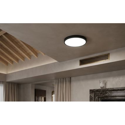 BRILAGI - LED kúpeľňové stropné svietidlo so senzorom ZENNA LED/18W/230V pr. 29,5 cm IP44 čierna + diaľkové ovládanie
