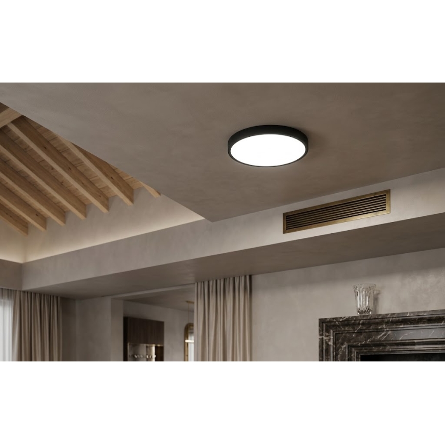 BRILAGI - LED kúpeľňové stropné svietidlo so senzorom ZENNA LED/18W/230V pr. 29,5 cm IP44 čierna + diaľkové ovládanie