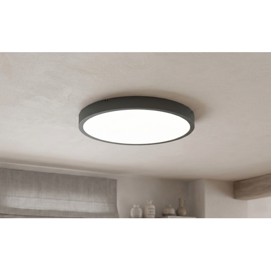 BRILAGI - LED Kúpeľňové stropné svietidlo s pohybovým senzorom ZENNA LED/24W/230V pr. 35 cm IP44 antracit + diaľkové ovládanie