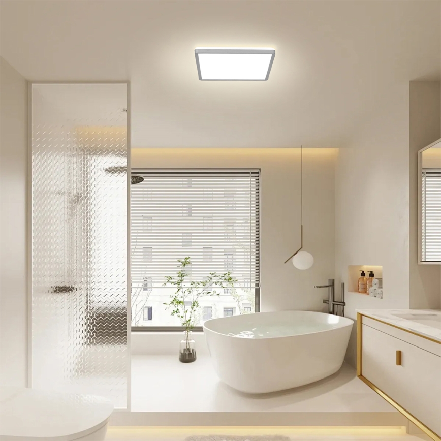Brilagi - LED kúpeľňové stropné svietidlo ULTRA SLIM LED/18W/230V 30x30 cm strieborné IP54