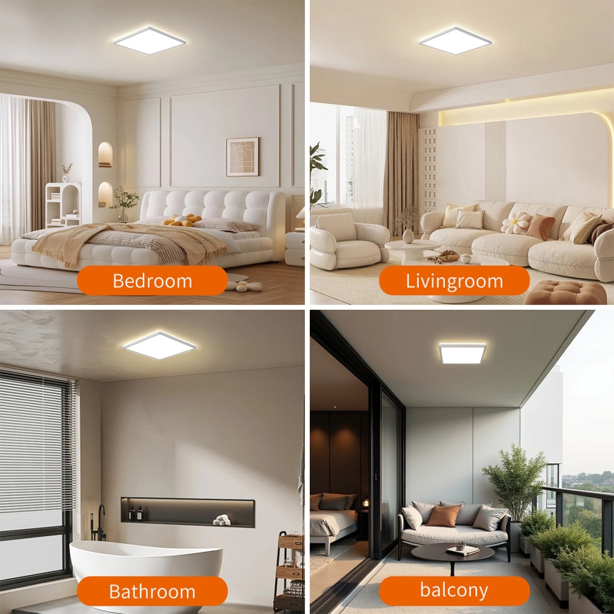 Brilagi - LED kúpeľňové stropné svietidlo ULTRA SLIM LED/18W/230V 30x30 cm strieborné IP54