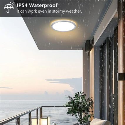 Brilagi - LED kúpeľňové stropné svietidlo ULTRA SLIM LED/24W/230V priemer 42 cm strieborné IP54