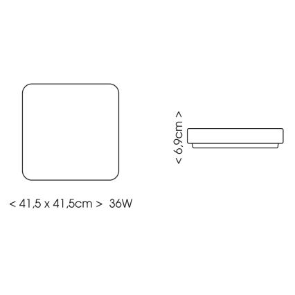 BRILAGI - LED Kúpeľňové stropné svietidlo so senzorom ZENNA LED/36W/230V 41,5x41,5 cm IP44 čierna + diaľkové ovládanie