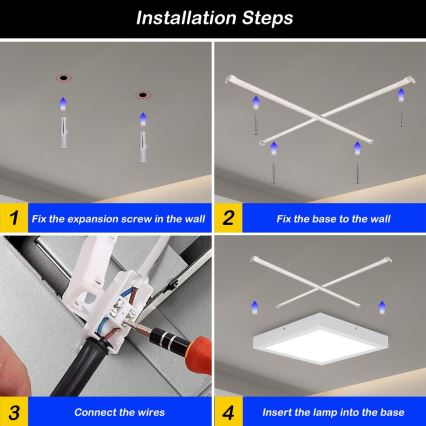 Brilagi - LED Kúpeľňové stropné svietidlo FRAME LED/24W/230V 3000/4000/6000K IP44 biela