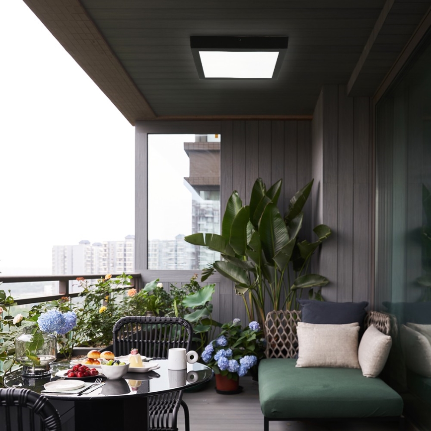 Brilagi - LED Kúpeľňové stropné svietidlo FRAME LED/24W/230V 30x30 cm 3000/4000/6000K IP44 čierna