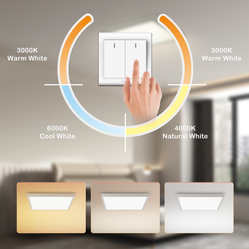 Brilagi - LED Kúpeľňové stropné svietidlo FRAME LED/50W/230V 3000/4000/6000K 60x60 cm IP44 strieborná