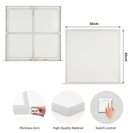Brilagi - LED Kúpeľňové stropné svietidlo FRAME LED/50W/230V 3000/4000/6000K 60x60 cm IP44 strieborná