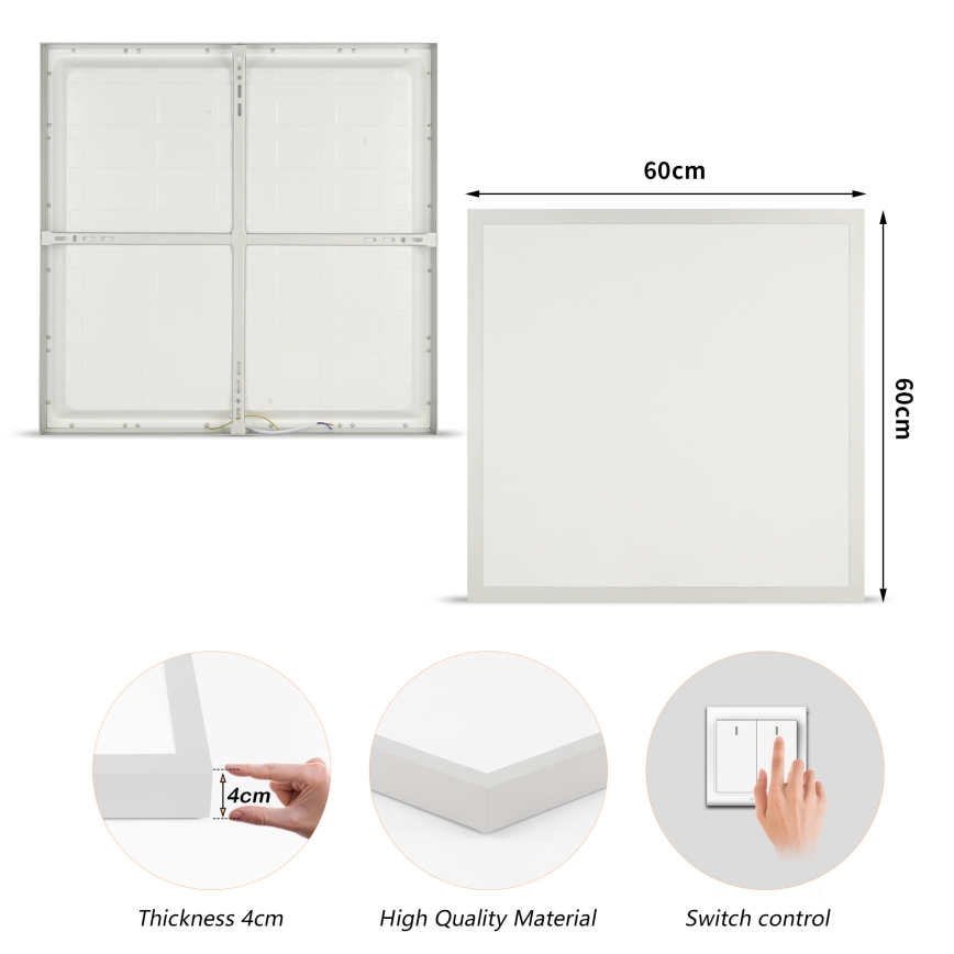 Brilagi - LED Kúpeľňové stropné svietidlo FRAME LED/50W/230V 3000/4000/6000K 60x60 cm IP44 strieborná