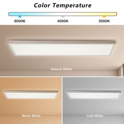 Brilagi - LED Kúpeľňové stropné svietidlo FRAME LED/50W/230V 30x120 cm 3000/4000/6000K IP44 biela