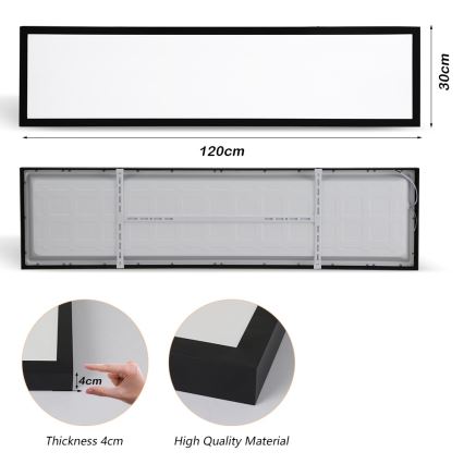 Brilagi - LED Kúpeľňové stropné svietidlo FRAME LED/50W/230V 3000/4000/6000K IP44 čierna