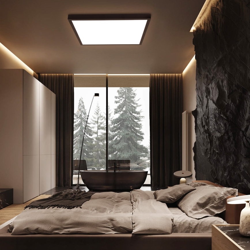 Brilagi - LED Kúpeľňové stropné svietidlo FRAME LED/50W/230V 60x60 cm 3000/4000/6000K IP44 čierna